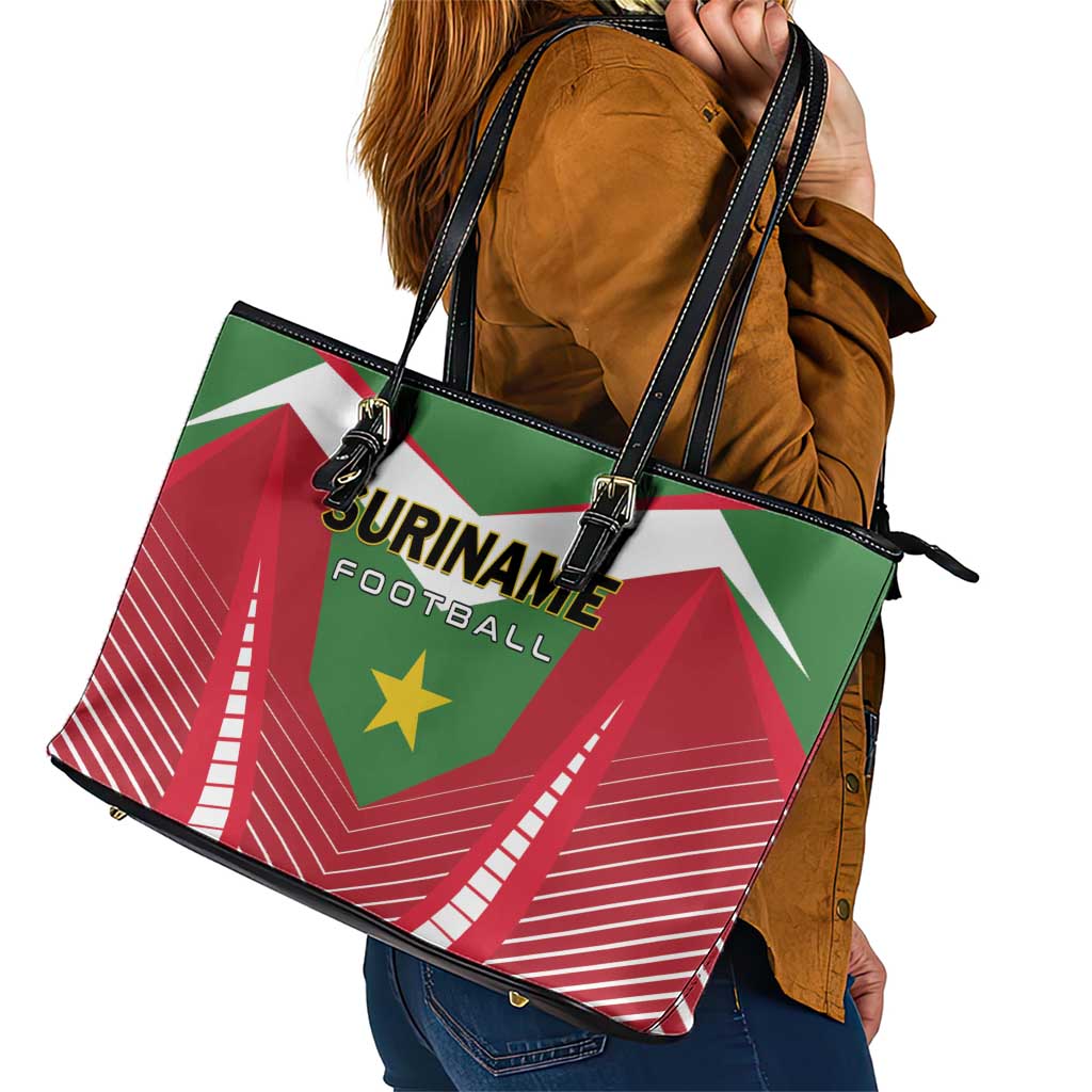 Suriname Football Leather Tote Bag Go Sranankondre Fubal Pluga