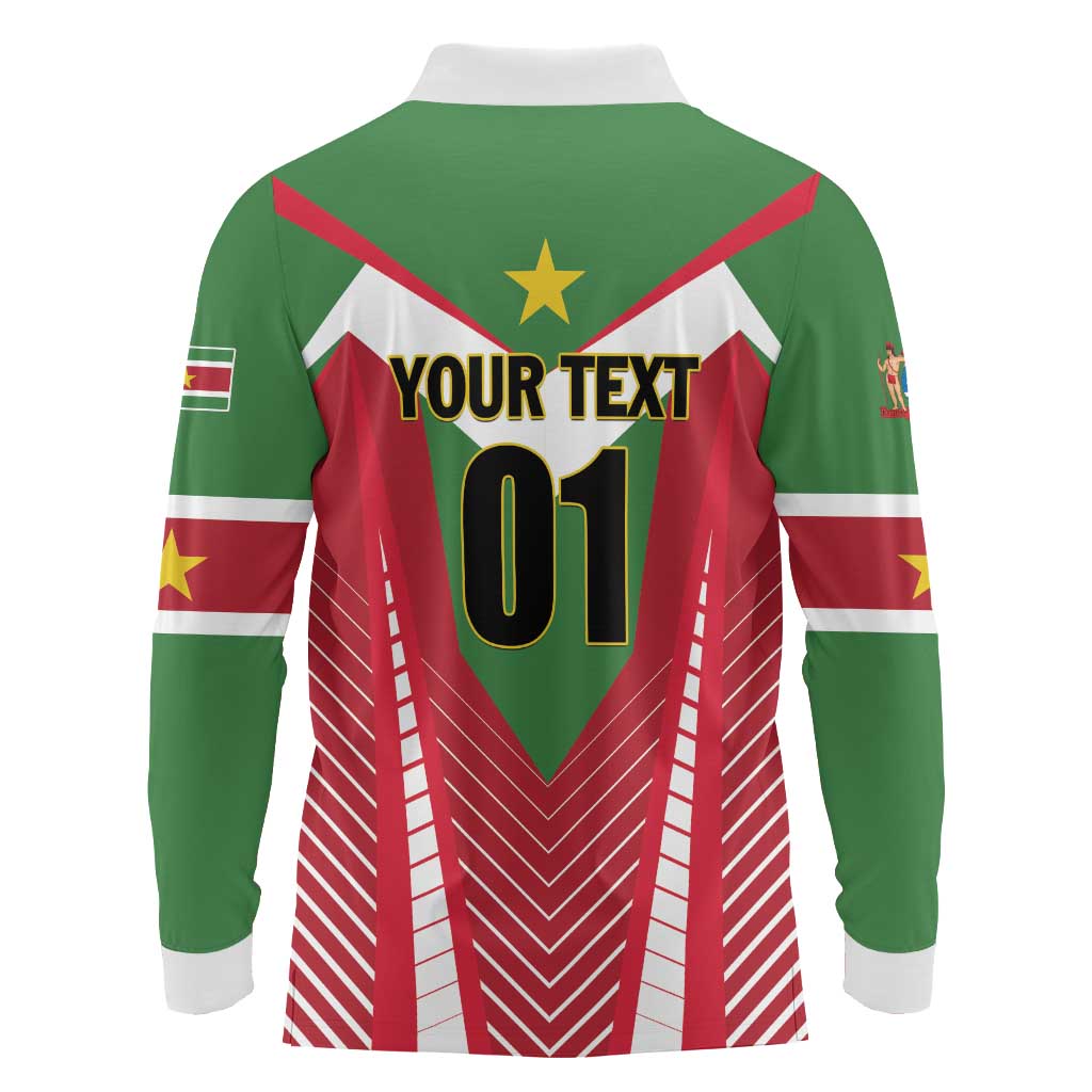 Custom Suriname Football Long Sleeve Polo Shirt Go Sranankondre Fubal Pluga