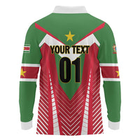 Custom Suriname Football Long Sleeve Polo Shirt Go Sranankondre Fubal Pluga