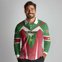 Custom Suriname Football Long Sleeve Polo Shirt Go Sranankondre Fubal Pluga