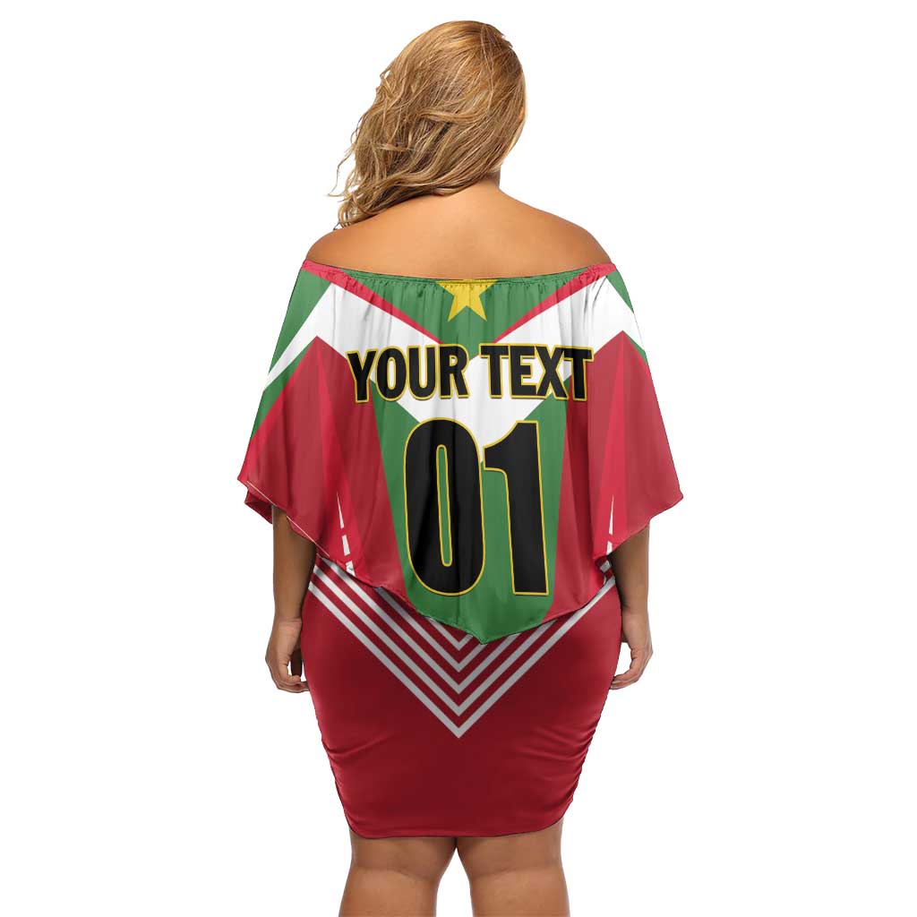 Custom Suriname Football Off Shoulder Short Dress Go Sranankondre Fubal Pluga