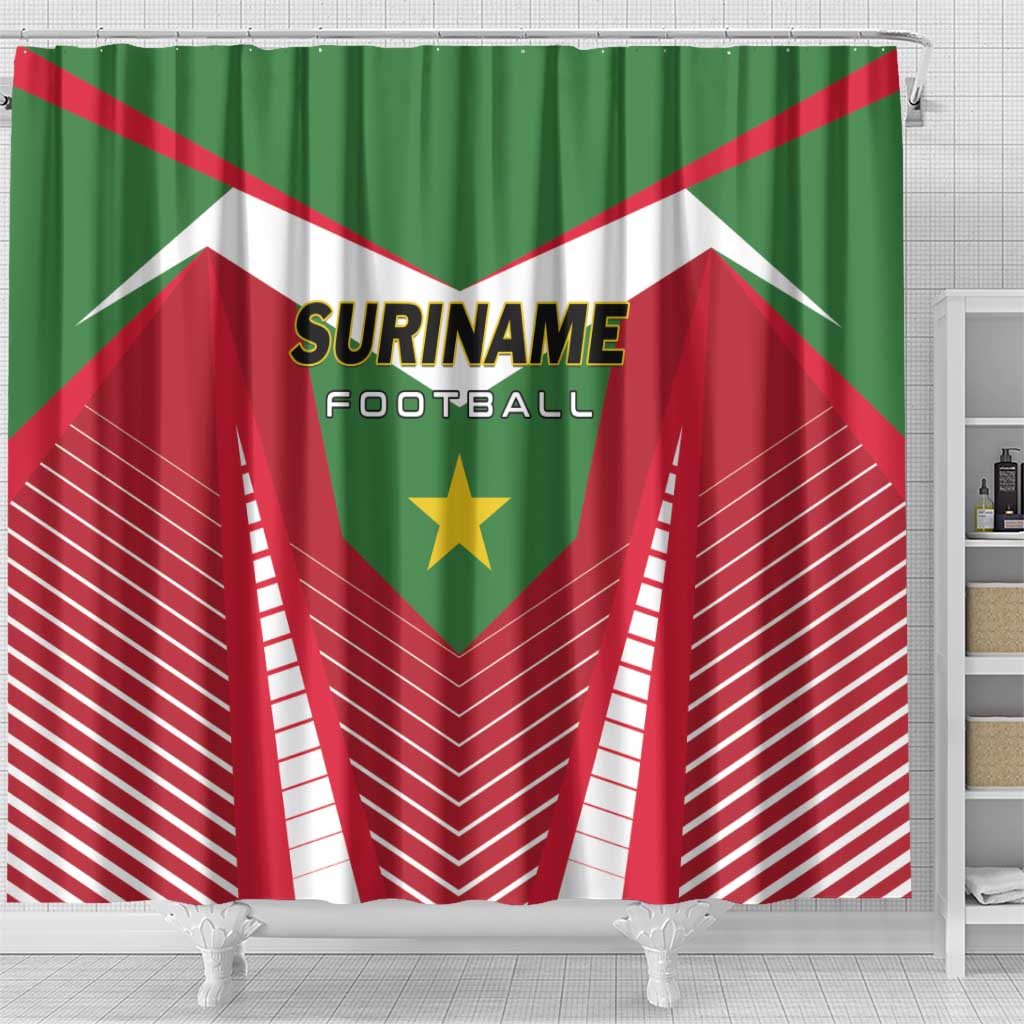 Suriname Football Shower Curtain Go Sranankondre Fubal Pluga