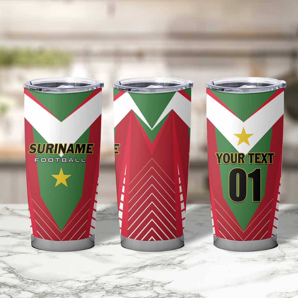 Custom Suriname Football Tumbler Cup Go Sranankondre Fubal Pluga