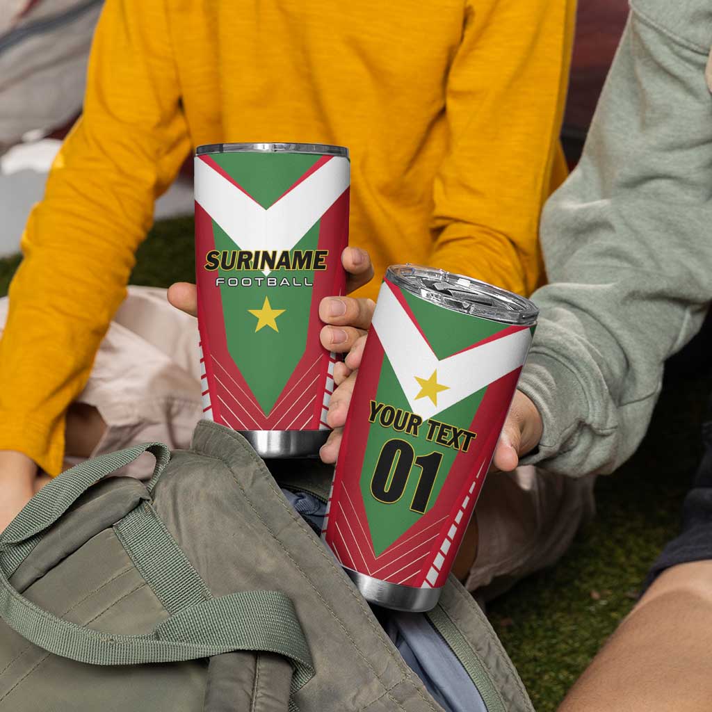Custom Suriname Football Tumbler Cup Go Sranankondre Fubal Pluga