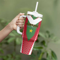 Custom Suriname Football Tumbler With Handle Go Sranankondre Fubal Pluga
