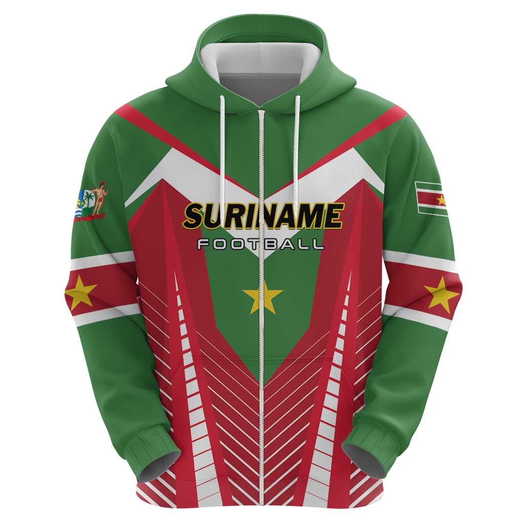 Custom Suriname Football Zip Hoodie Go Sranankondre Fubal Pluga
