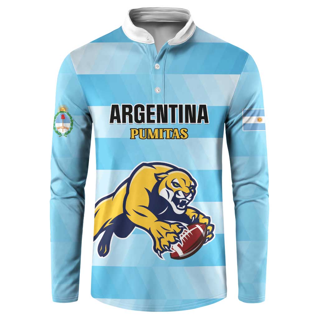 Custom Rugby Argentina Button Sweatshirt Pumitas Go Champions