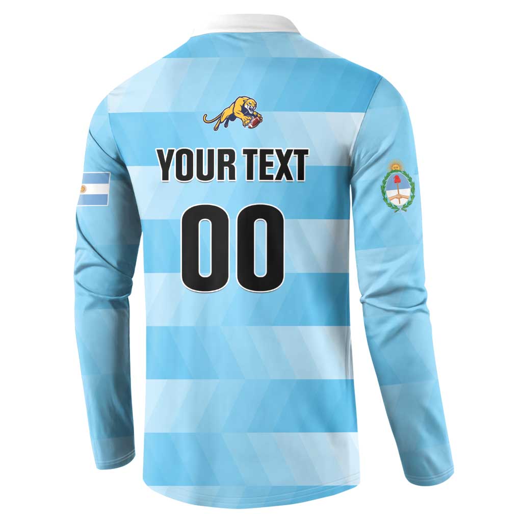 Custom Rugby Argentina Button Sweatshirt Pumitas Go Champions