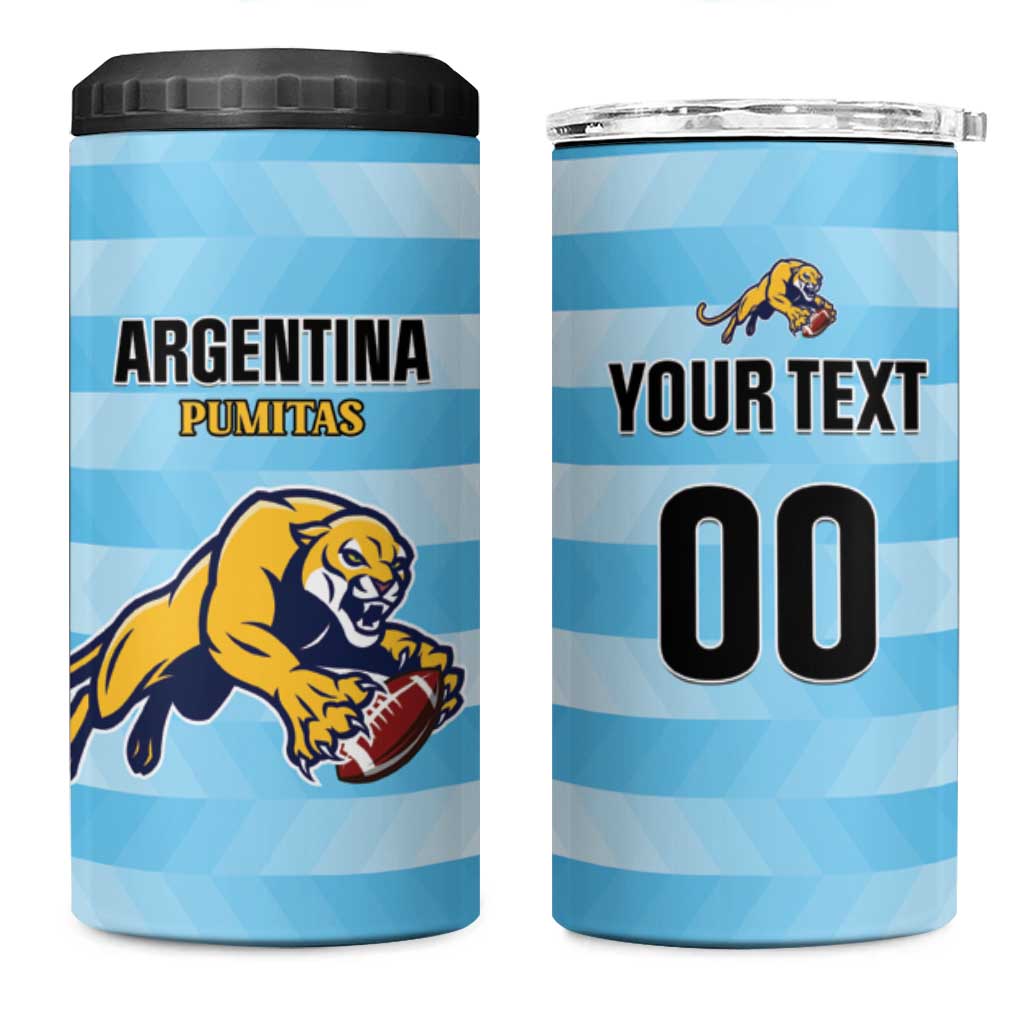 Custom Rugby Argentina 4 in 1 Can Cooler Tumbler Pumitas Go Champions
