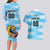Custom Rugby Argentina Couples Matching Long Sleeve Bodycon Dress and Hawaiian Shirt Pumitas Go Champions