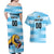 Custom Rugby Argentina Couples Matching Off Shoulder Maxi Dress and Hawaiian Shirt Pumitas Go Champions