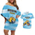 Custom Rugby Argentina Couples Matching Off Shoulder Short Dress and Hawaiian Shirt Pumitas Go Champions