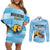 Custom Rugby Argentina Couples Matching Off Shoulder Short Dress and Long Sleeve Button Shirt Pumitas Go Champions