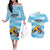 Custom Rugby Argentina Couples Matching Off The Shoulder Long Sleeve Dress and Hawaiian Shirt Pumitas Go Champions