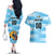 Custom Rugby Argentina Couples Matching Off The Shoulder Long Sleeve Dress and Hawaiian Shirt Pumitas Go Champions