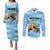 Custom Rugby Argentina Couples Matching Puletasi and Long Sleeve Button Shirt Pumitas Go Champions