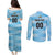 Custom Rugby Argentina Couples Matching Puletasi and Long Sleeve Button Shirt Pumitas Go Champions