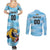 Custom Rugby Argentina Couples Matching Summer Maxi Dress and Long Sleeve Button Shirt Pumitas Go Champions