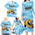 Custom Rugby Argentina Family Matching Long Sleeve Bodycon Dress and Hawaiian Shirt Pumitas Go Champions