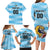 Custom Rugby Argentina Family Matching Long Sleeve Bodycon Dress and Hawaiian Shirt Pumitas Go Champions