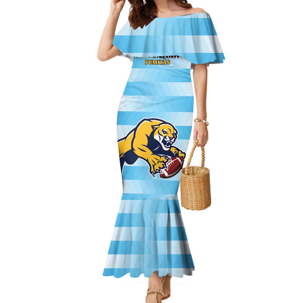 Custom Rugby Argentina Family Matching Mermaid Dress and Hawaiian Shirt Pumitas Go Champions