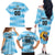 Custom Rugby Argentina Family Matching Off The Shoulder Long Sleeve Dress and Hawaiian Shirt Pumitas Go Champions