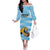 Custom Rugby Argentina Family Matching Off The Shoulder Long Sleeve Dress and Hawaiian Shirt Pumitas Go Champions