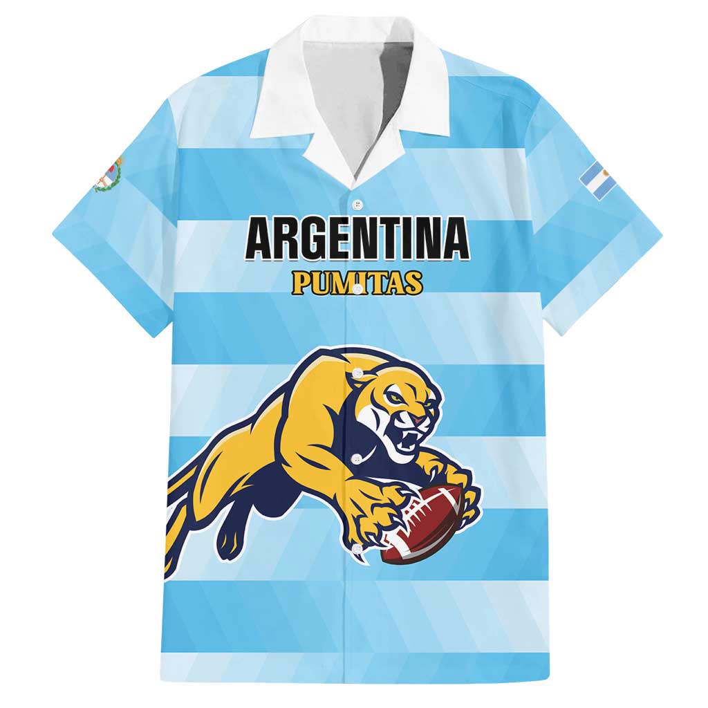 Custom Rugby Argentina Family Matching Off Shoulder Maxi Dress and Hawaiian Shirt Pumitas Go Champions