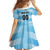 Custom Rugby Argentina Family Matching Off Shoulder Short Dress and Hawaiian Shirt Pumitas Go Champions