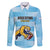 Custom Rugby Argentina Family Matching Off Shoulder Short Dress and Hawaiian Shirt Pumitas Go Champions