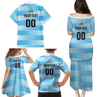 Custom Rugby Argentina Family Matching Puletasi and Hawaiian Shirt Pumitas Go Champions