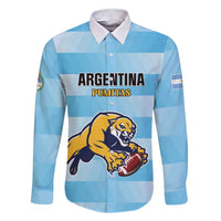 Custom Rugby Argentina Family Matching Short Sleeve Bodycon Dress and Hawaiian Shirt Pumitas Go Champions