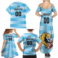 Custom Rugby Argentina Family Matching Summer Maxi Dress and Hawaiian Shirt Pumitas Go Champions
