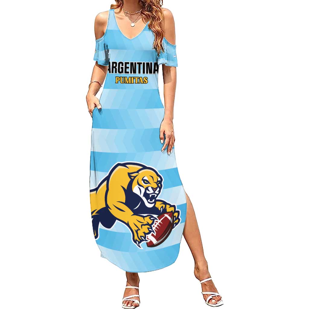 Custom Rugby Argentina Family Matching Summer Maxi Dress and Hawaiian Shirt Pumitas Go Champions