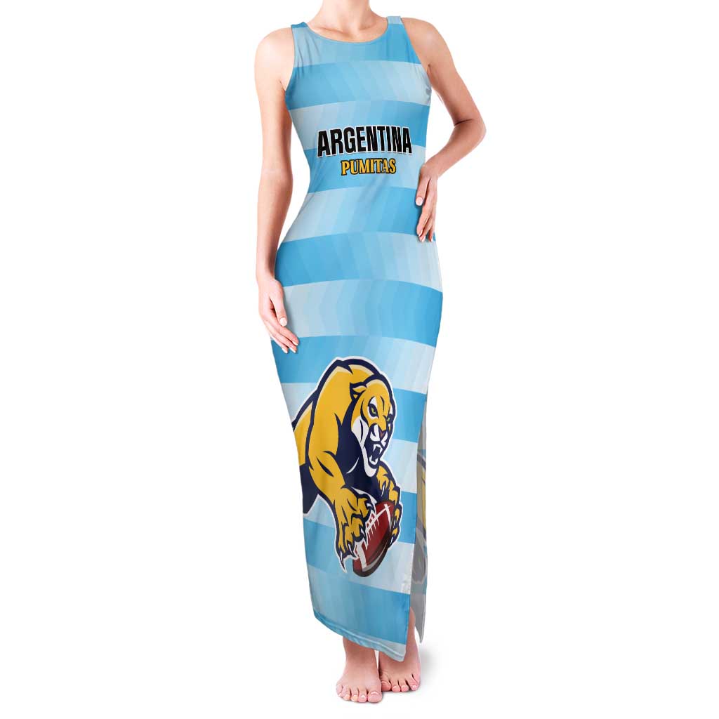 Custom Rugby Argentina Family Matching Tank Maxi Dress and Hawaiian Shirt Pumitas Go Champions