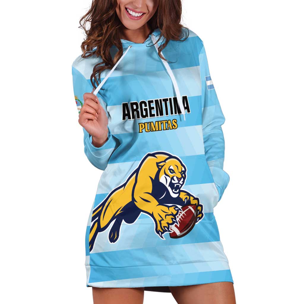 Custom Rugby Argentina Hoodie Dress Pumitas Go Champions