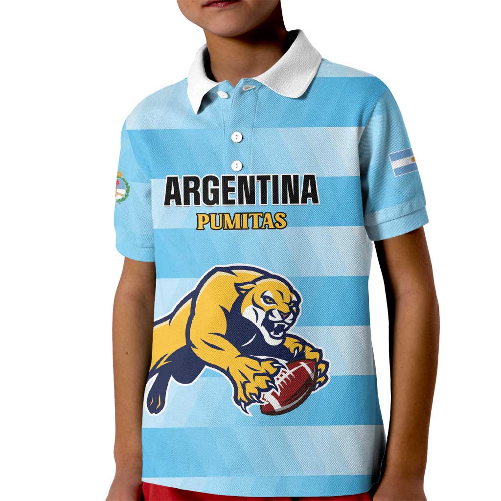 Custom Rugby Argentina Kid Polo Shirt Pumitas Go Champions
