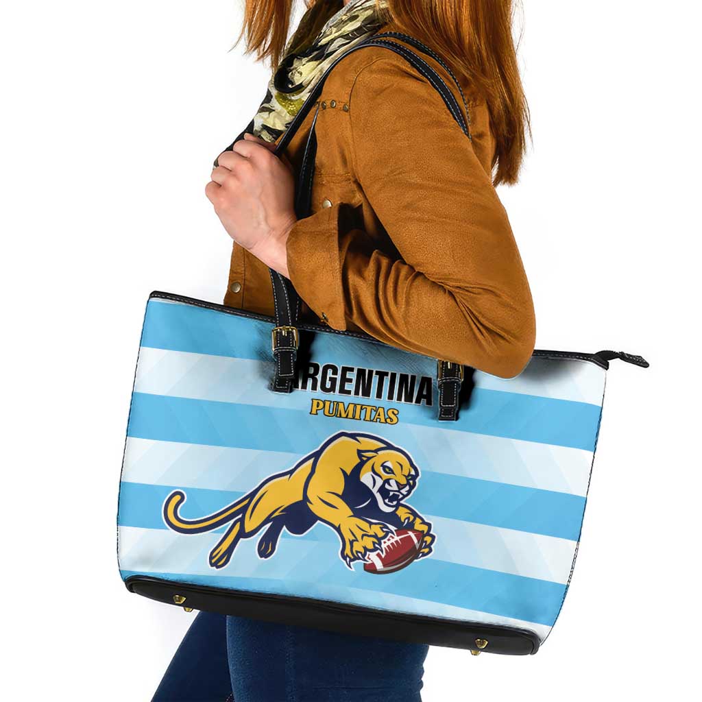 Rugby Argentina Leather Tote Bag Pumitas Go Champions