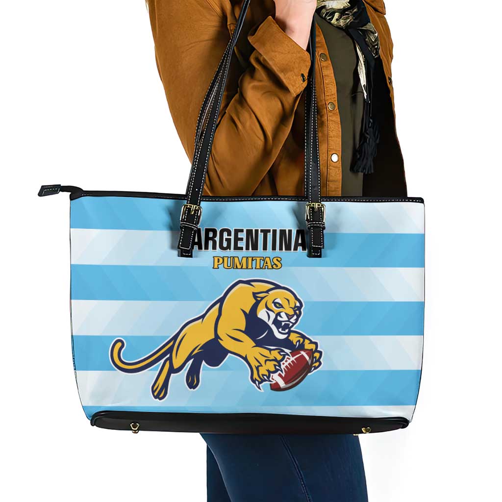 Rugby Argentina Leather Tote Bag Pumitas Go Champions