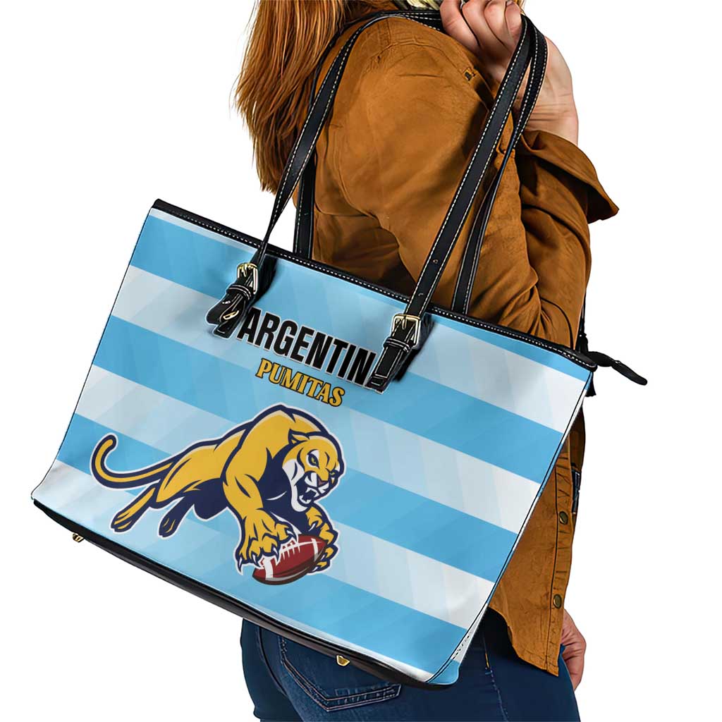 Rugby Argentina Leather Tote Bag Pumitas Go Champions