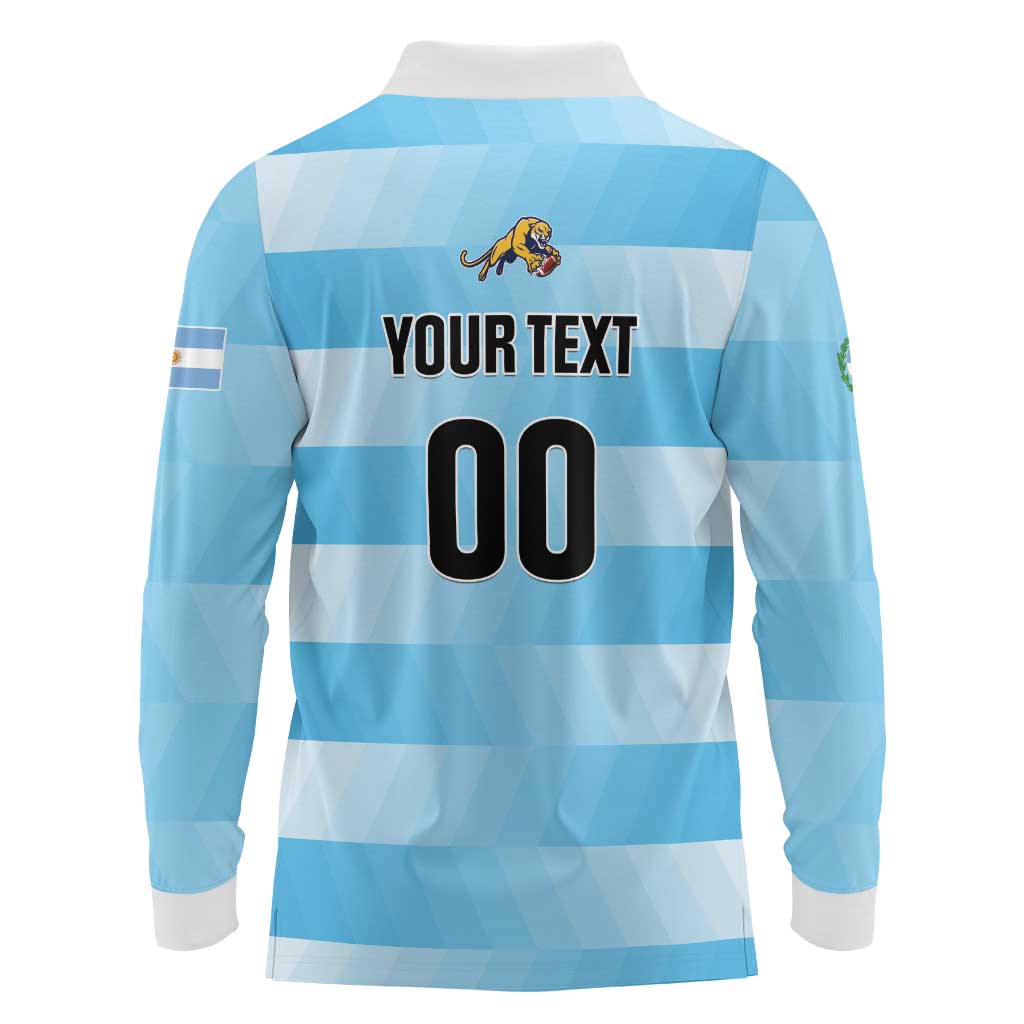 Custom Rugby Argentina Long Sleeve Polo Shirt Pumitas Go Champions