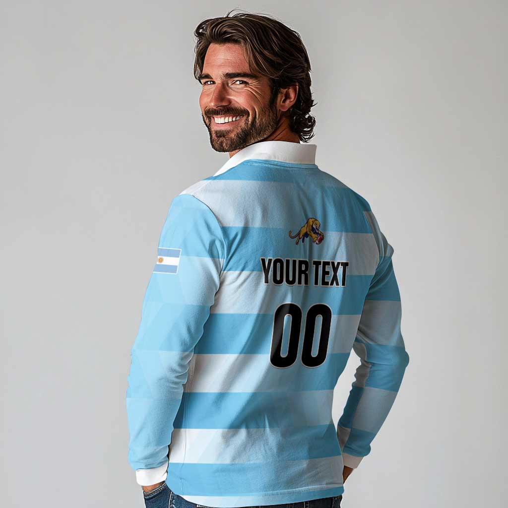 Custom Rugby Argentina Long Sleeve Polo Shirt Pumitas Go Champions