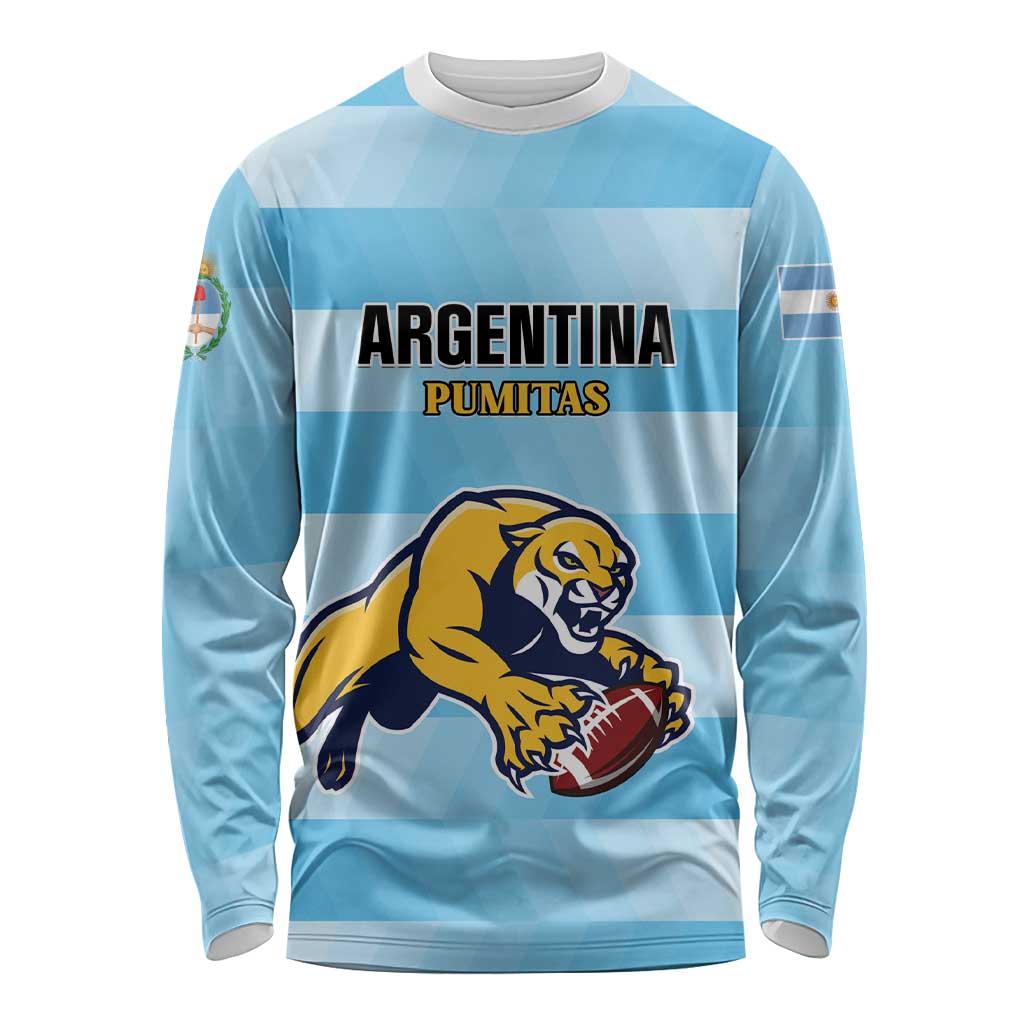 Custom Rugby Argentina Long Sleeve Shirt Pumitas Go Champions