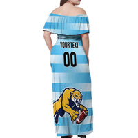 Custom Rugby Argentina Off Shoulder Maxi Dress Pumitas Go Champions