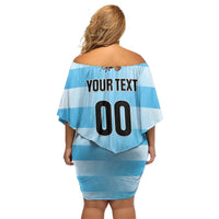 Custom Rugby Argentina Off Shoulder Short Dress Pumitas Go Champions