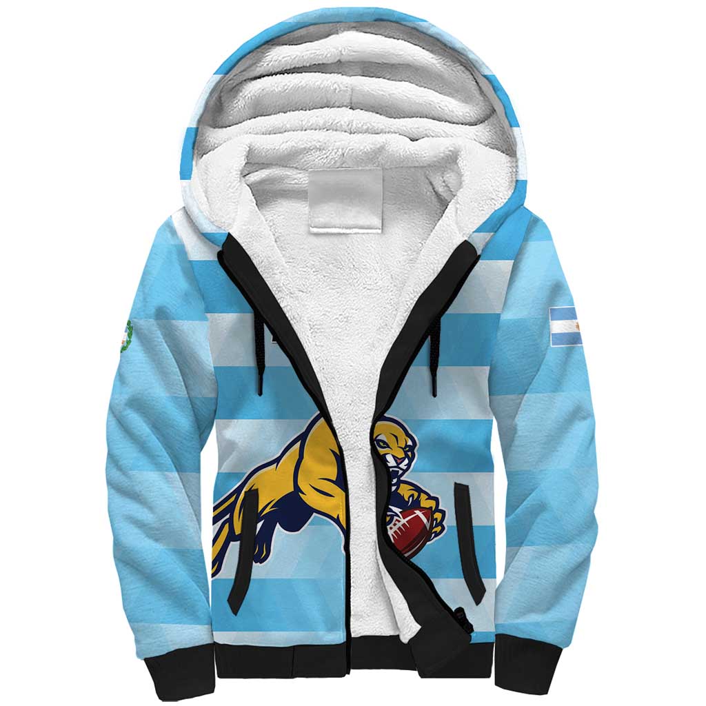Custom Rugby Argentina Sherpa Hoodie Pumitas Go Champions