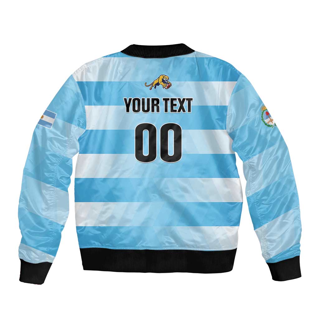 Custom Rugby Argentina Sleeve Zip Bomber Jacket Pumitas Go Champions