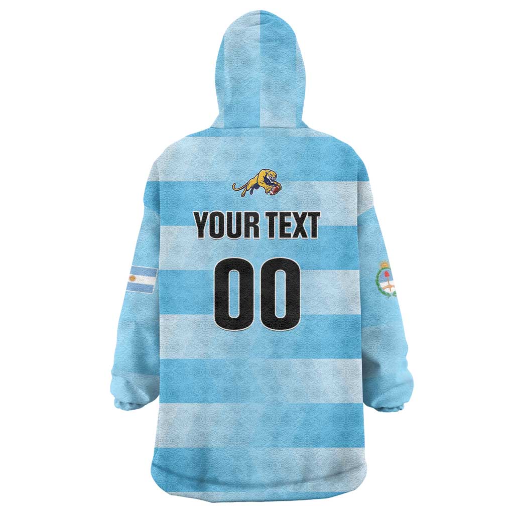 Custom Rugby Argentina Wearable Blanket Hoodie Pumitas Go Champions