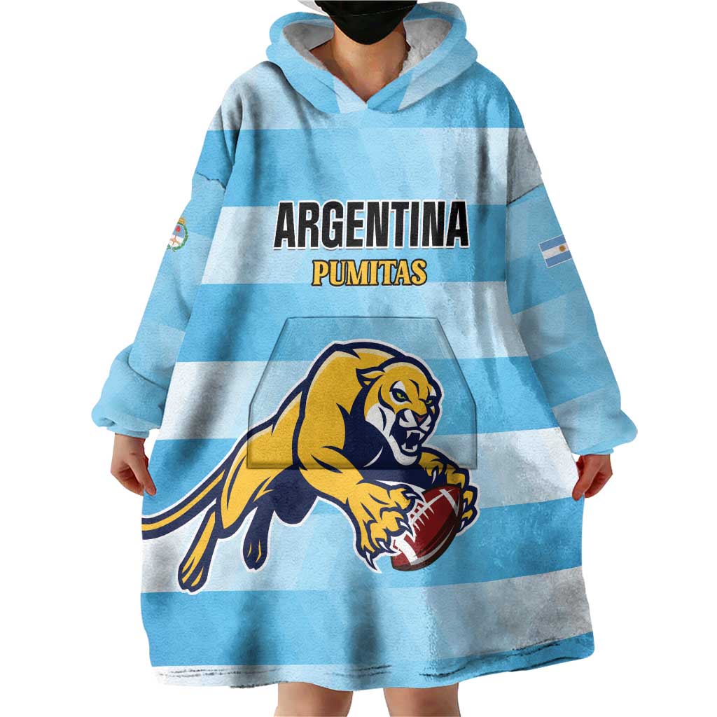 Custom Rugby Argentina Wearable Blanket Hoodie Pumitas Go Champions