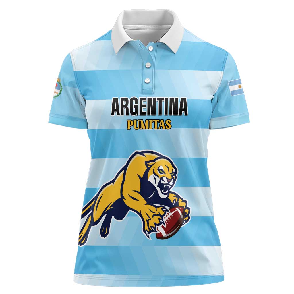 Custom Rugby Argentina Women Polo Shirt Pumitas Go Champions